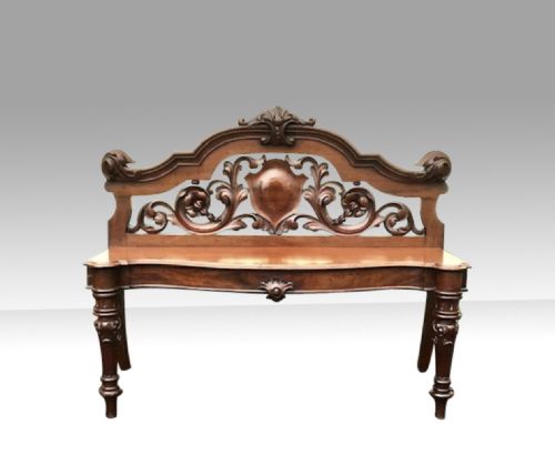 QUALITY ANTIQUE MAHOGANY BENCH WINDOW SEAT - ADDITIONAL PHOTO 2