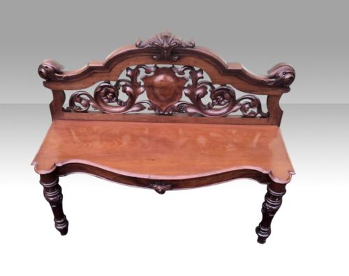 QUALITY ANTIQUE MAHOGANY BENCH WINDOW SEAT - ADDITIONAL PHOTO 4