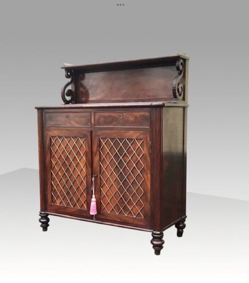 Small  Regency Mahogany Antique Chiffioneer Cabinet Sideboard