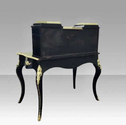 ANTIQUE EBONISED ORMOLU MOUNTED BONHEUR DU JOUR DESK - ADDITIONAL PHOTO 6