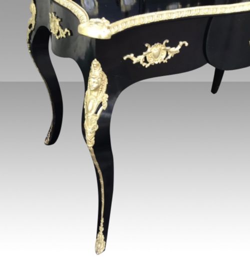 ANTIQUE EBONISED ORMOLU MOUNTED BONHEUR DU JOUR DESK - ADDITIONAL PHOTO 7