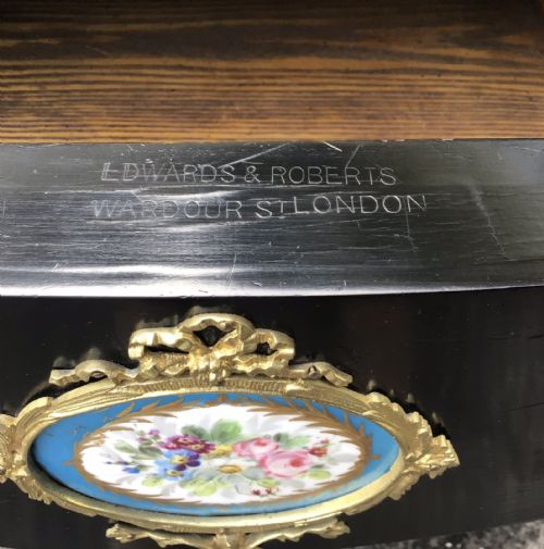 ANTIQUE EBONISED ORMOLU MOUNTED BONHEUR DU JOUR DESK - ADDITIONAL PHOTO 14