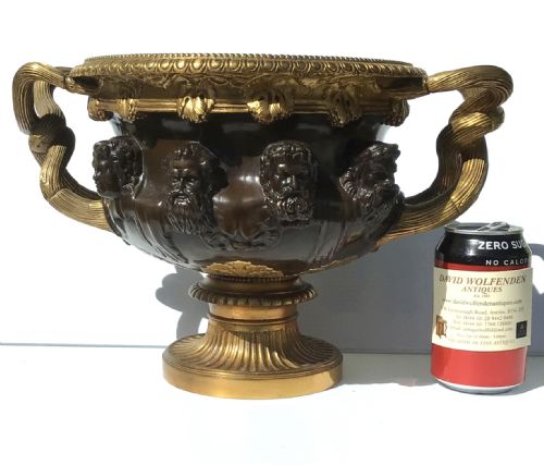 LARGE GILTED BRONZE 'WARWICK' VASE BY BARBEDIENNE PARIS - ADDITIONAL PHOTO 3
