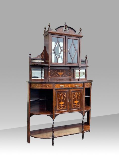 Fine Inlaid Rosewood Antique Chiffonier,cabinet.
