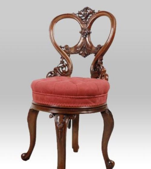 ANTIQUE REVOLVING MUSICHARPIST CHAIR