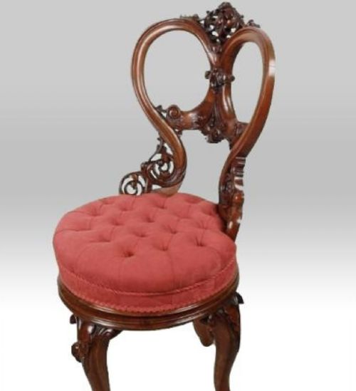 ANTIQUE REVOLVING MUSICHARPIST CHAIR - ADDITIONAL PHOTO 5
