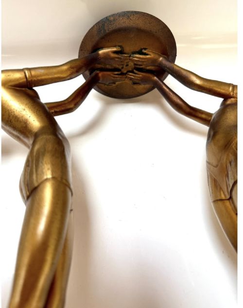 ART DECO TWIN LADY LAMPTABLEDESK LAMP - ADDITIONAL PHOTO 1