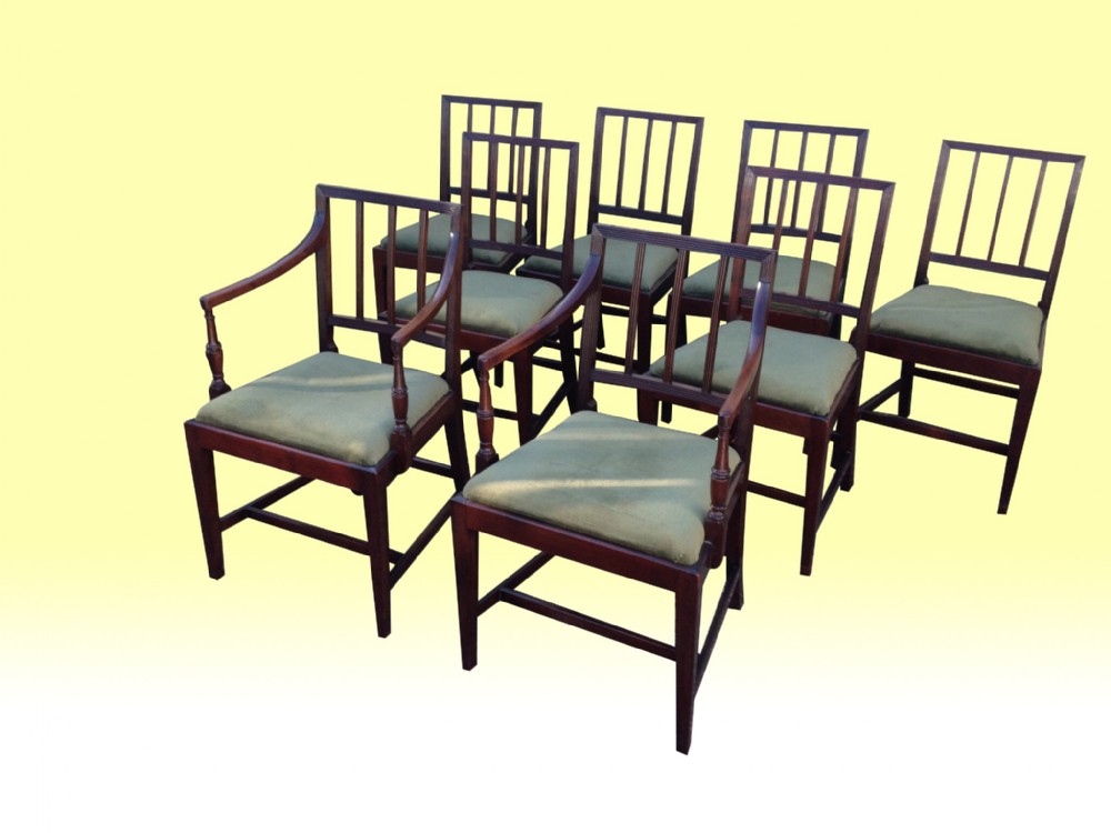 Superb set of eight Irish Georgian  Regency Mahogany Antique Dining Chairs