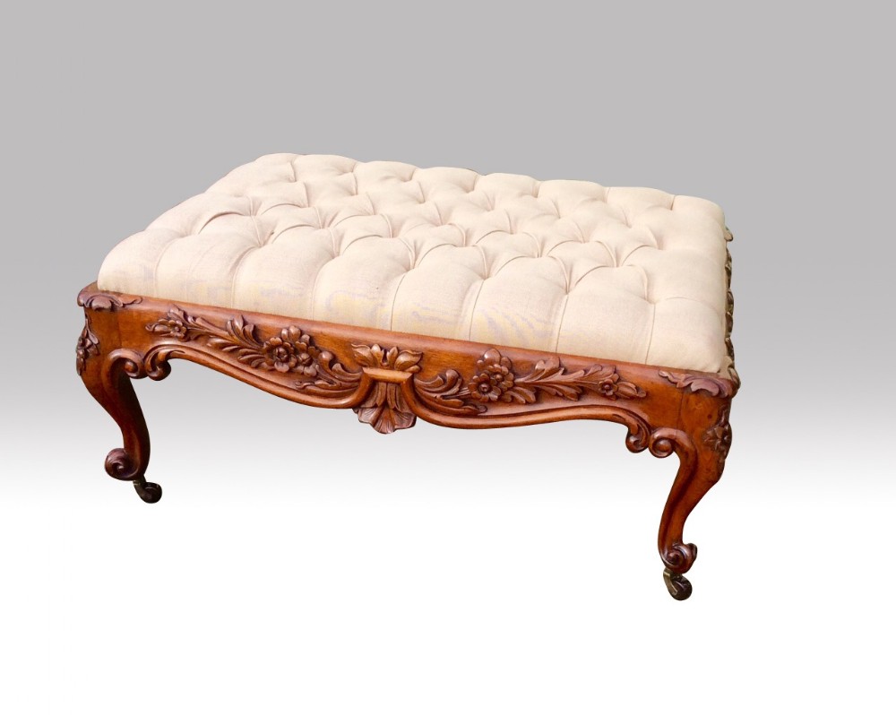 Quality Large Antique Mahogany Stool