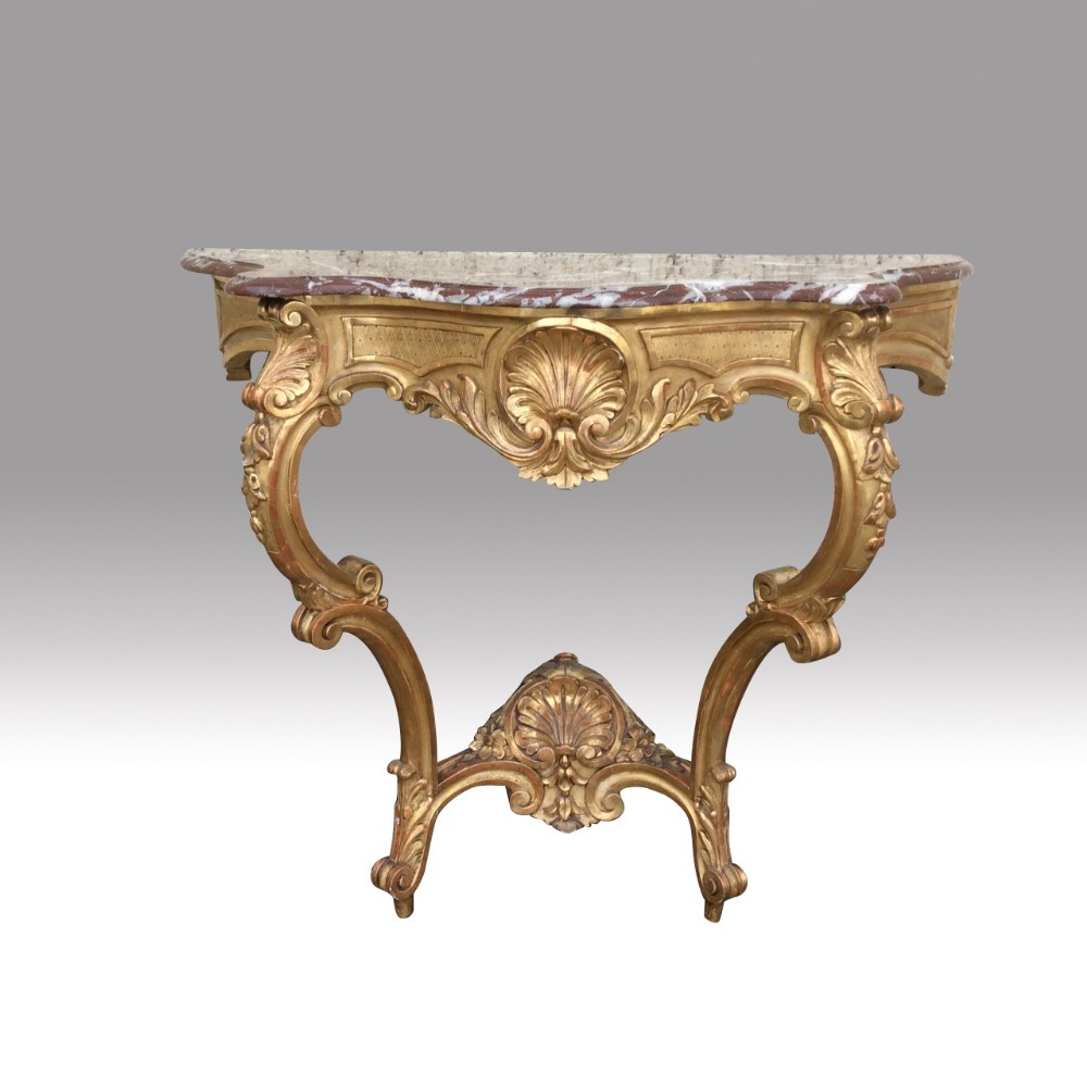 Quality Carved Antique Gilt  Wood Console Pier Table