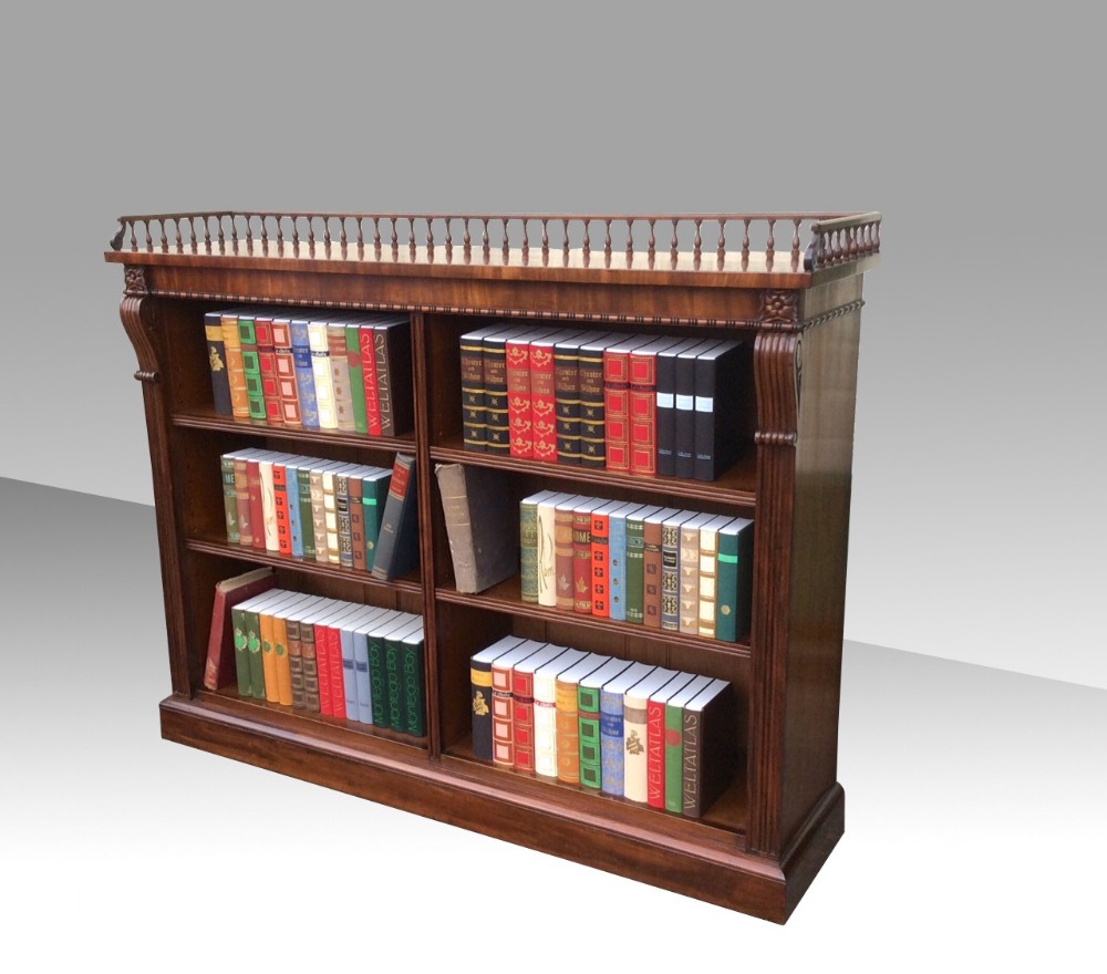 Fabulous Quality Antique Mahogany Open Dwarf Bookcase