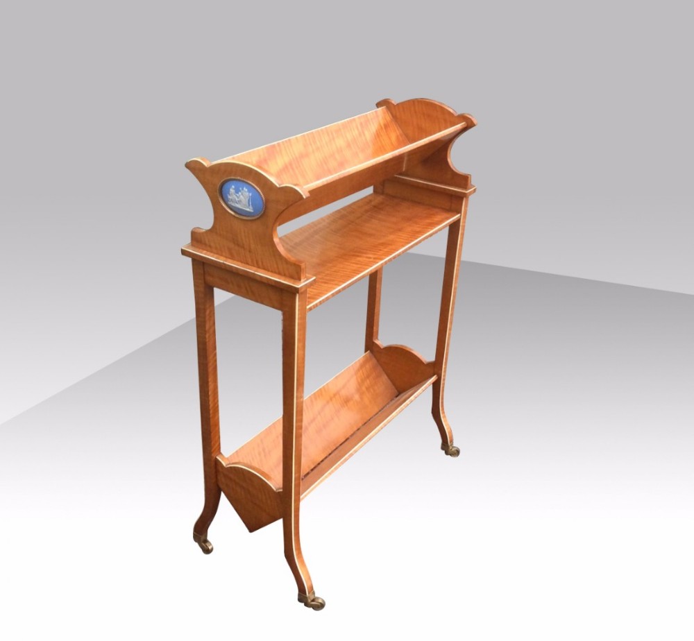 Quality Antique Satinwood Book Trough Table