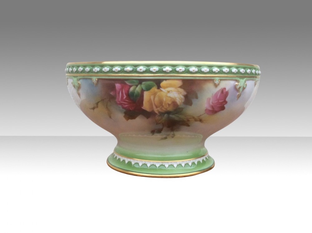 Beautiful Antique Royal Worcester Rose Painted Bowl