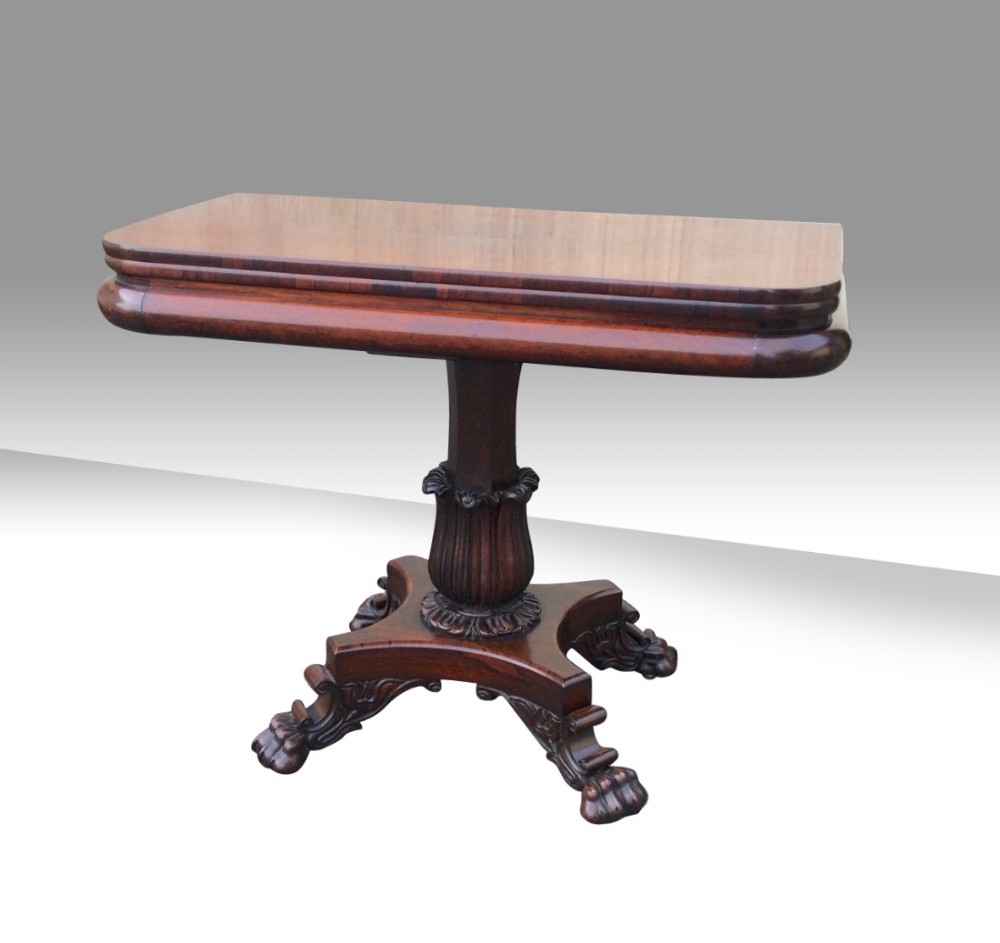 Superb quality antique regency rosewood turn over leaf tea ,supper table.