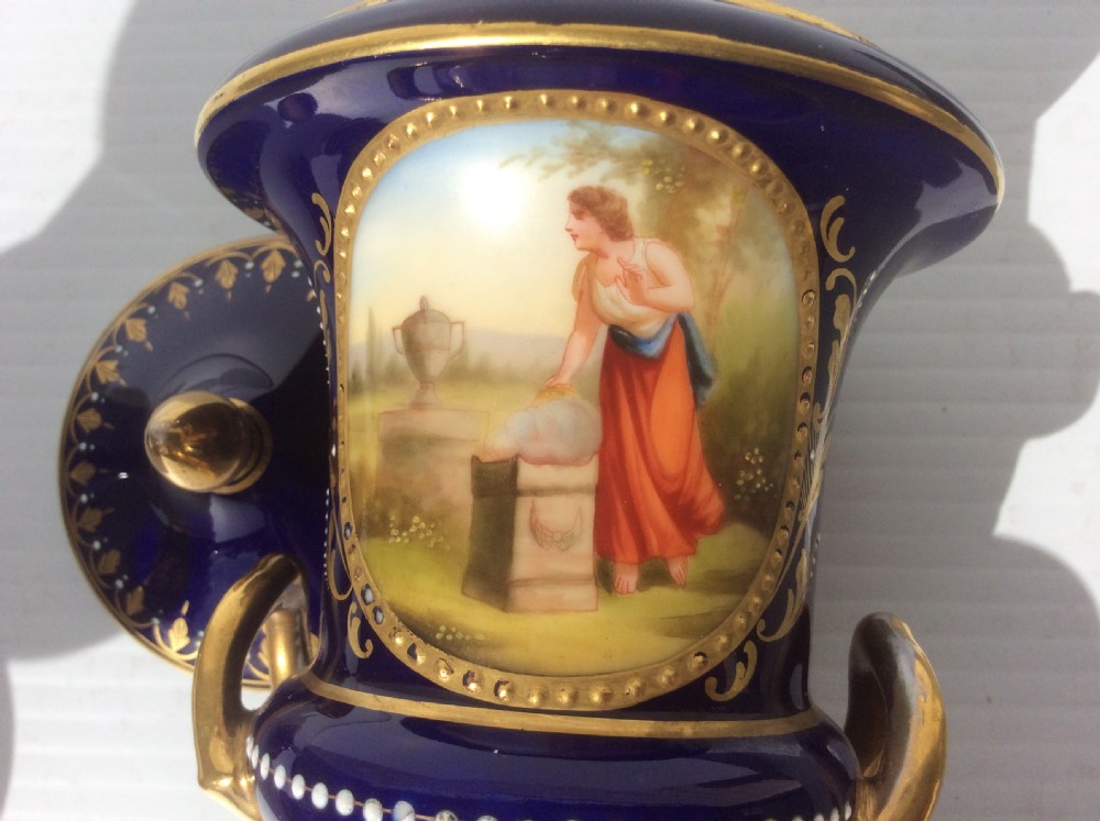 A STUNNING PAIR OF 19TH CENTURY ANTIQUE ROYAL VIENNA URNS. View V