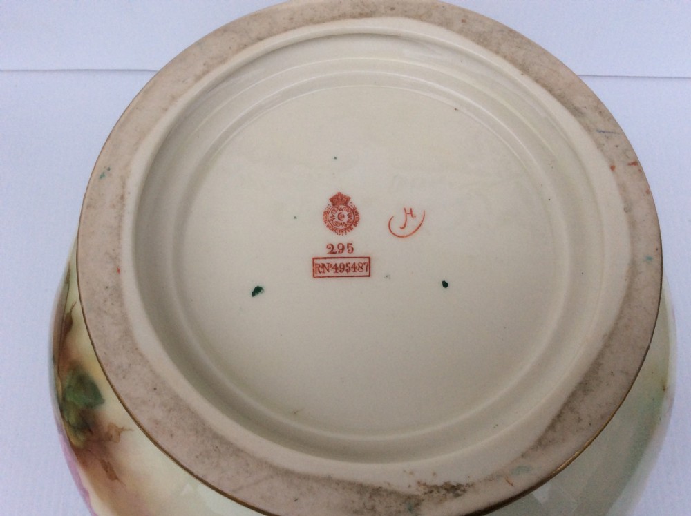 Antique Royal Worcester Hand Painted Jardiniere. View VII