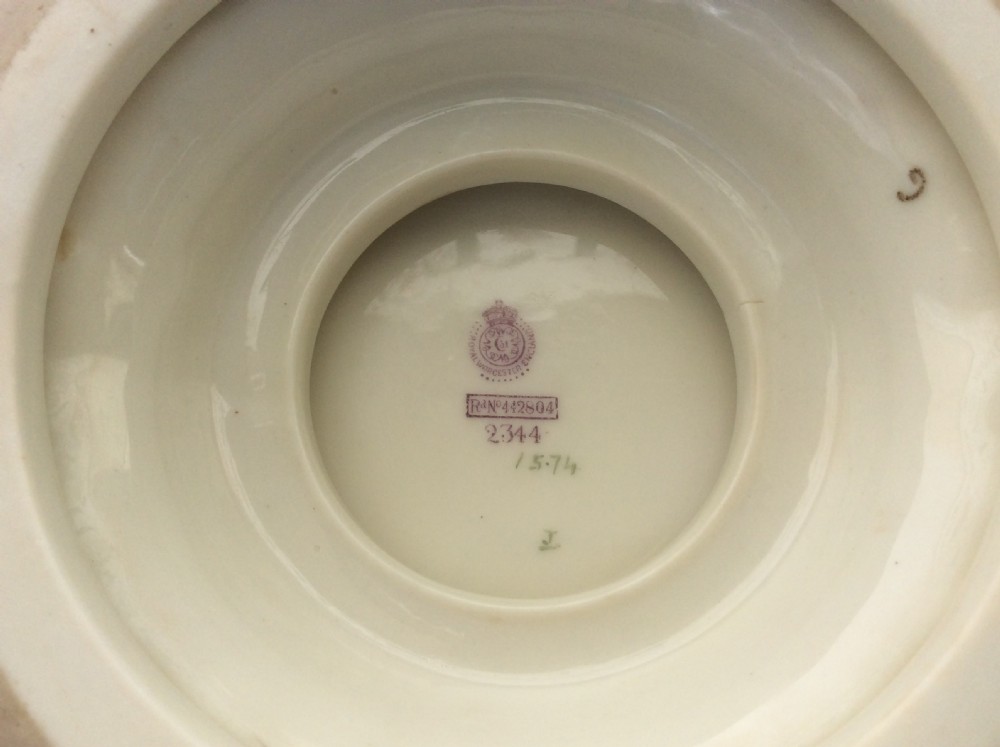 Beautiful Large Antique Royal Worcester Jardiniere Bowl View VI