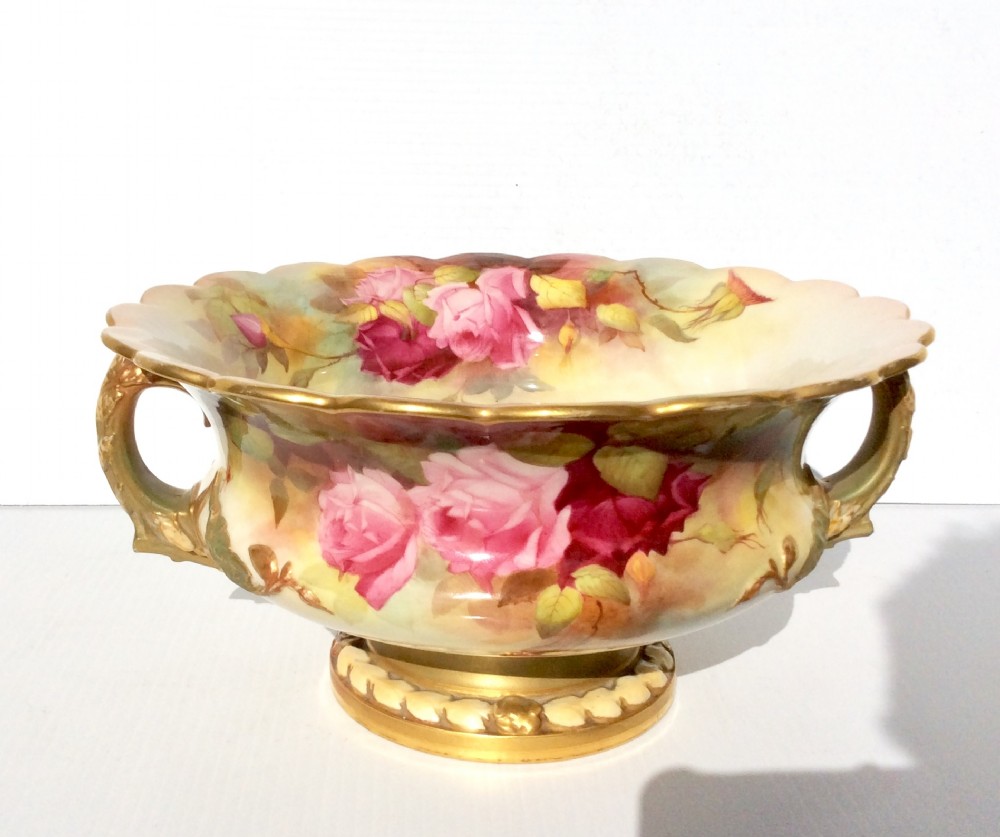 Beautiful Large Antique Royal Worcester Jardiniere Bowl