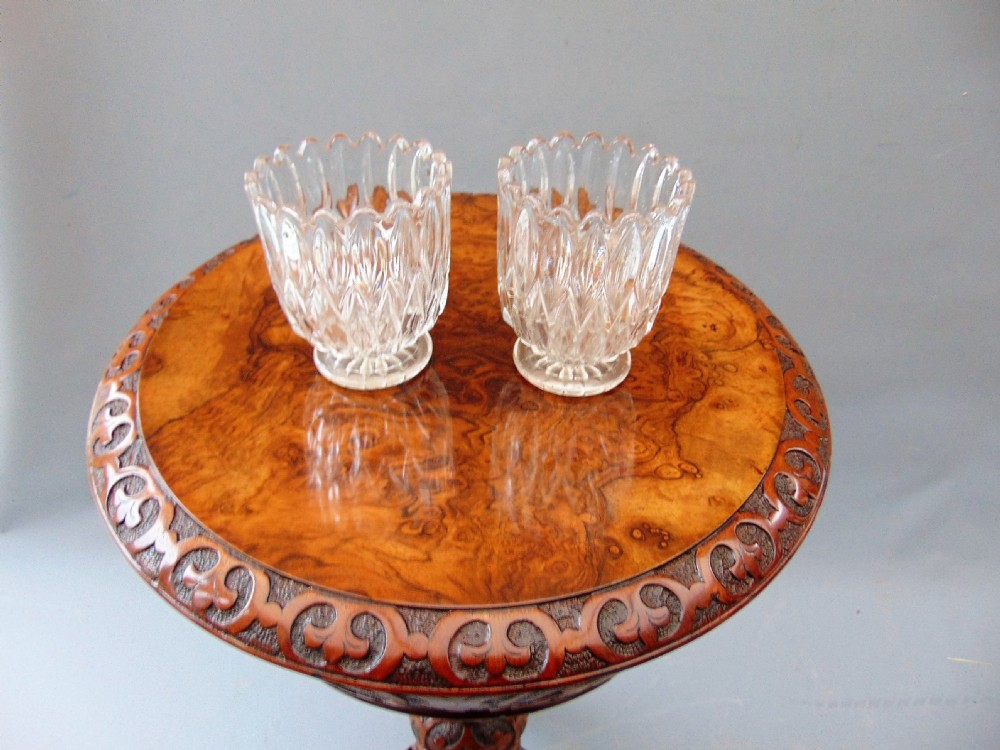 Exceptional Antique Burr Walnut Tea Poy,Lamp Table. View VIII