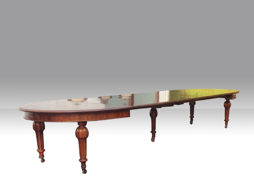 Very Large Antique Mahogany Extending Dining Table