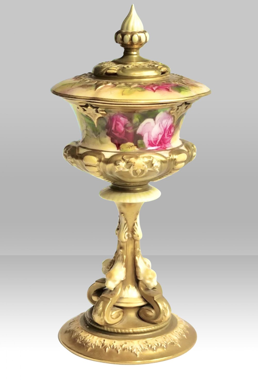 Antique Royal Worcester Roses Pot Pourri by Spilsbury 