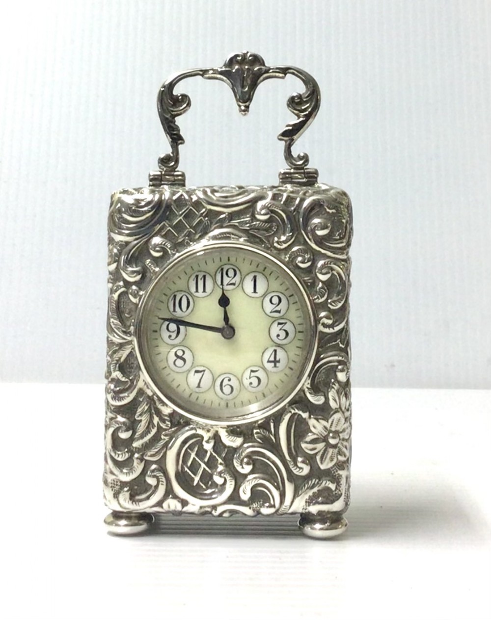 Antique Sterling Silver Carriage Clock