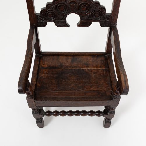 SOUTH YORKSHIRE 17TH CENTURY JOINED OAK ARMCHAIR - ADDITIONAL PHOTO 5