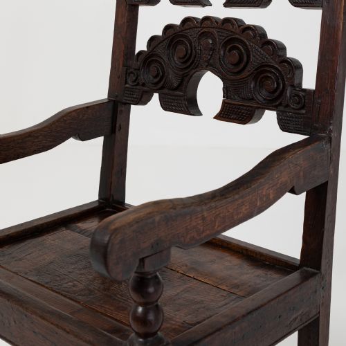 SOUTH YORKSHIRE 17TH CENTURY JOINED OAK ARMCHAIR - ADDITIONAL PHOTO 7