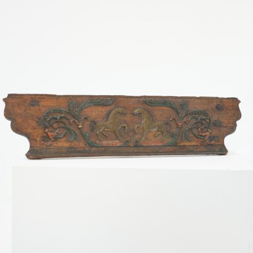 Carved 19th Century Dutch Wooden Cart Fragment