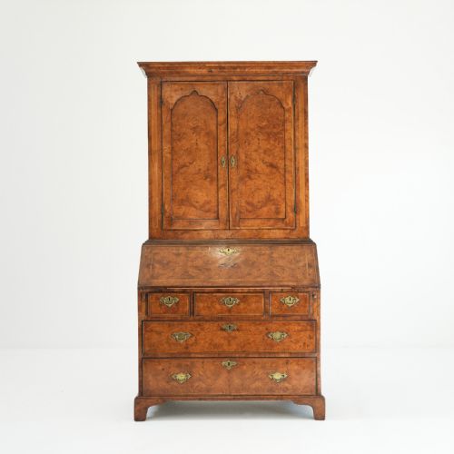 18th Century Burr Elm Bureau Bookcase