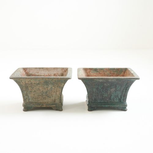 PAIR OF SMALL PAINTED CAST IRON GARDEN URNS - ADDITIONAL PHOTO 9