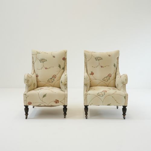 PAIR OF VICTORIAN CREWELWORK ARMCHAIRS - ADDITIONAL PHOTO 1