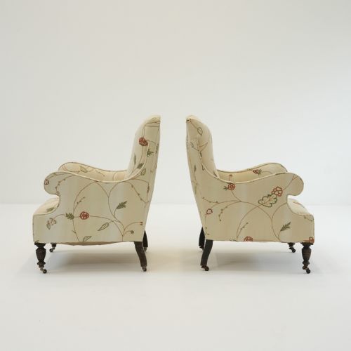 PAIR OF VICTORIAN CREWELWORK ARMCHAIRS - ADDITIONAL PHOTO 2