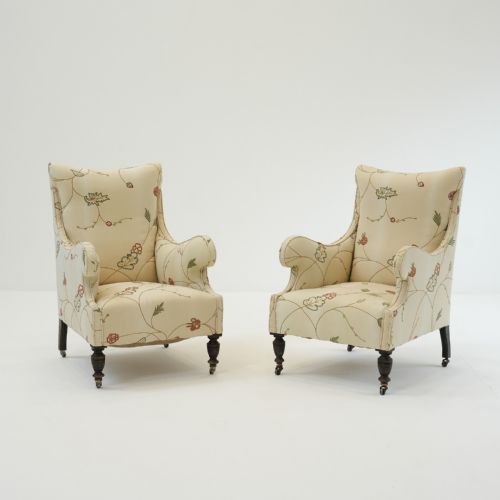 PAIR OF VICTORIAN CREWELWORK ARMCHAIRS - ADDITIONAL PHOTO 5
