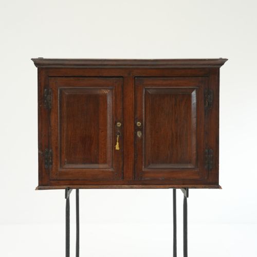 18TH CENTURY ENGLISH OAK HANGING SPICE CUPBOARD