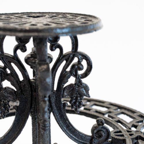 VICTORIAN BLACK CAST IRON THREE TIER PLANT STAND - ADDITIONAL PHOTO 2