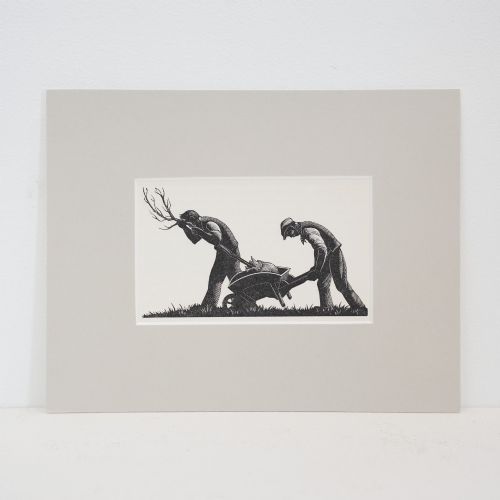 Clare Leighton (1898–1989) – 'Planting a Tree', 1935 Wood Engraving from Four Hedges, Mounted