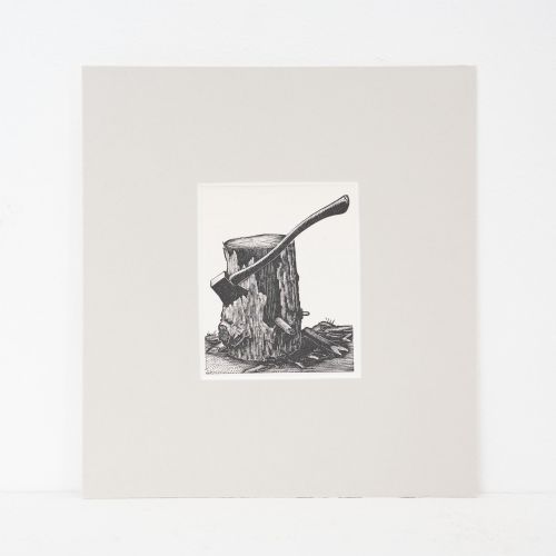 Clare Leighton (1898–1989) – 'The Chopping Block', 1935 Wood Engraving from Four Hedges, Mounted