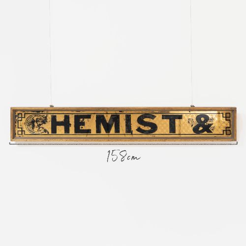LATE 19TH CENTURY VERRE GLOMIS CHEMIST'S SIGN - ADDITIONAL PHOTO 1