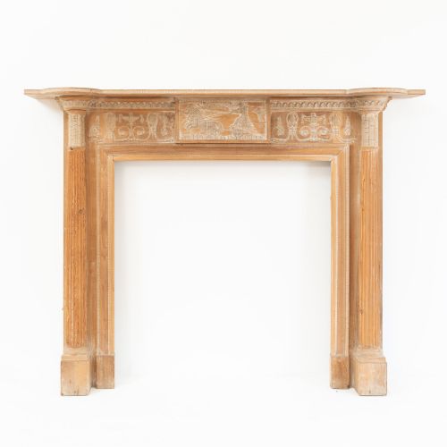 VICTORIAN CARVED PINE FIREPLACE SURROUND