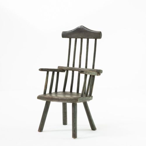 19th Century Folk Art Primitive Child's Stick Back Armchair