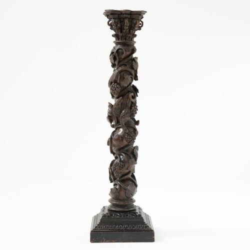 18th Century Carved Oak Solomonic Pedestal Column
