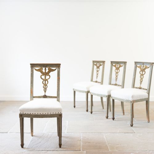 Set of Four 19th-century Northern European Neoclassical Side Chairs
