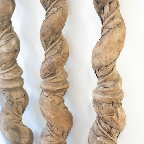 fig 2. Set of Four Continental 18th Century Poplar Wrythen Columns, circa 1740–1780