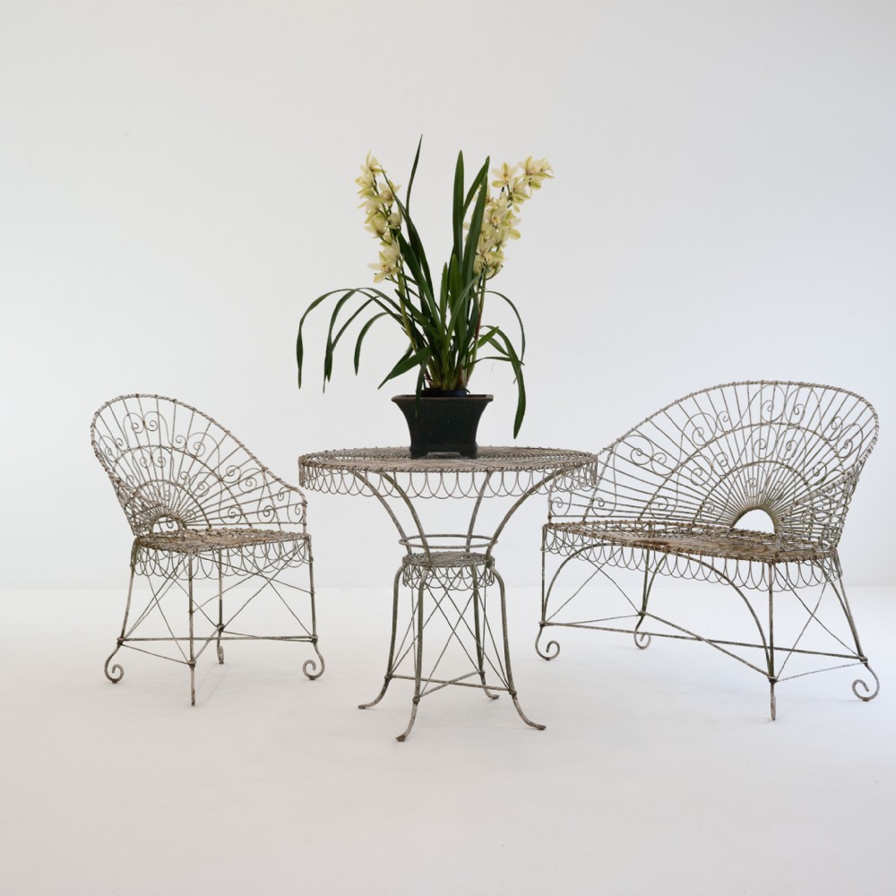 Early 20th Century Wirework Garden Set