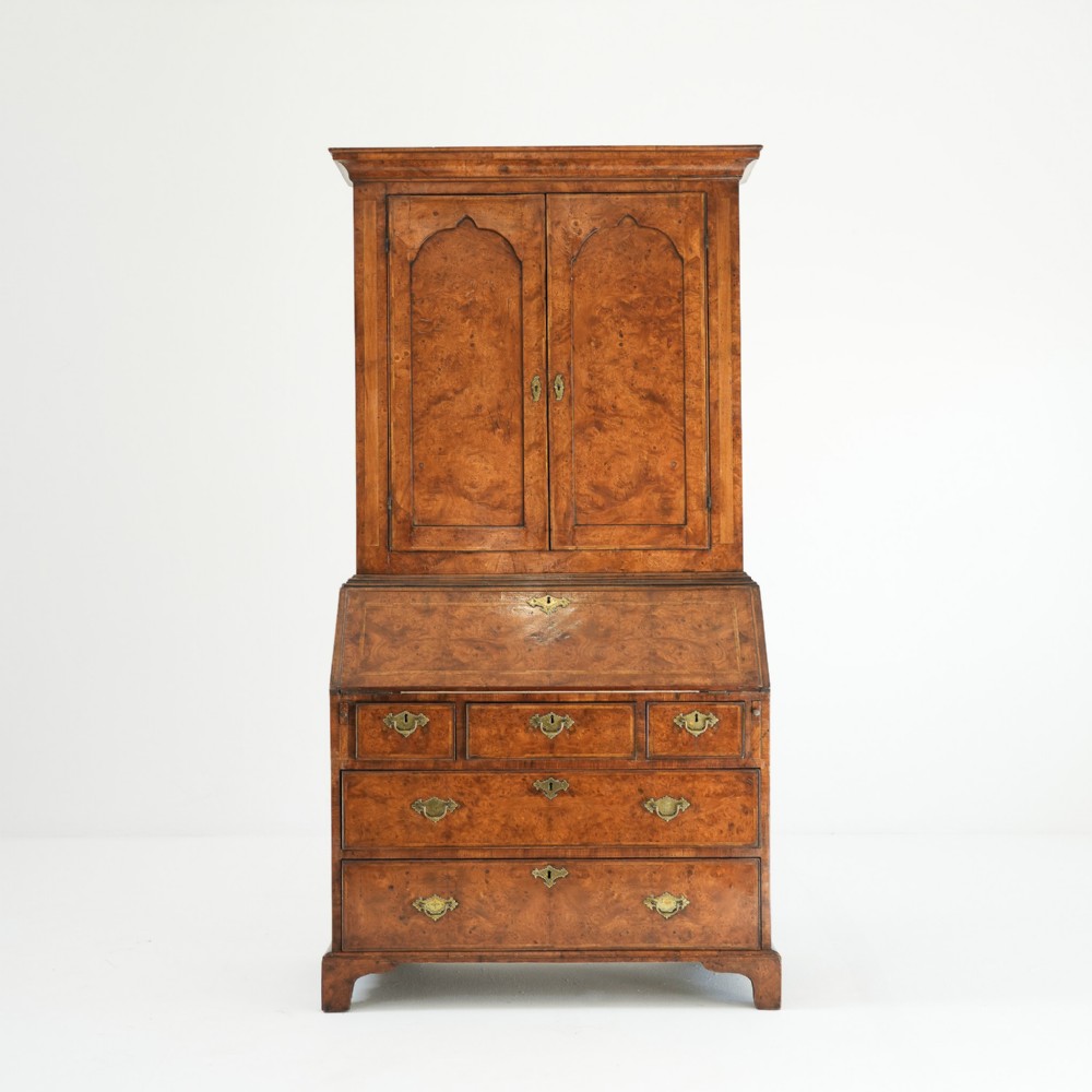 18th Century Burr Elm Bureau Bookcase
