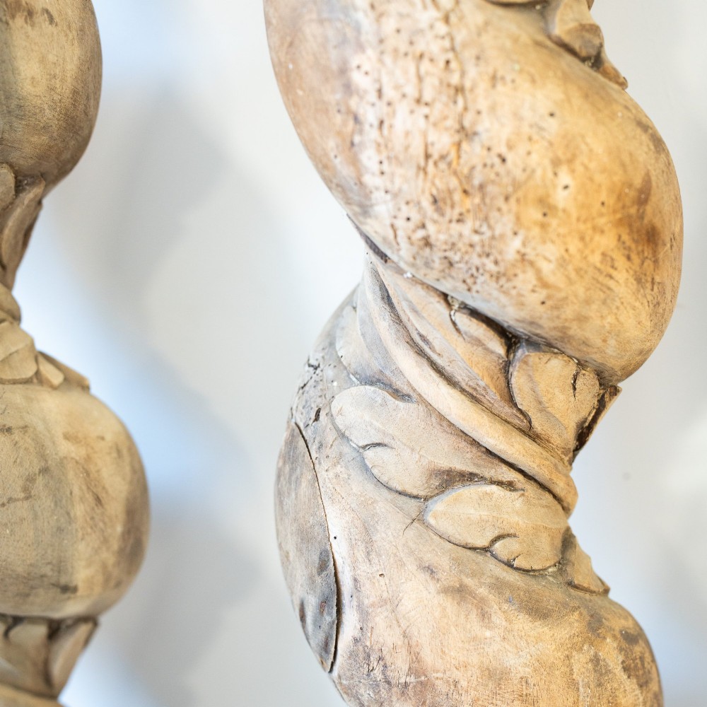 Set of Four Continental 18th Century Poplar Wrythen Columns, circa 1740–1780 View VI