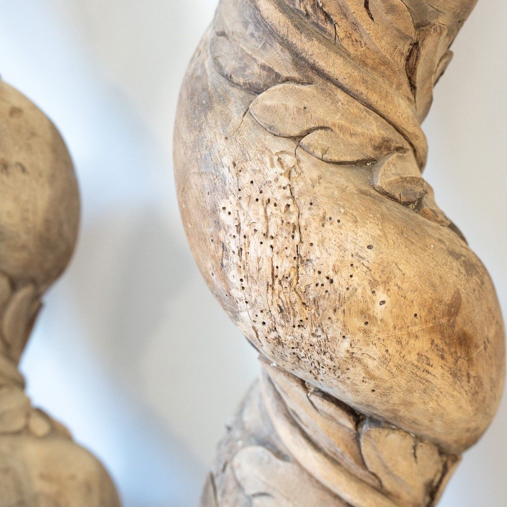 Set of Four Continental 18th Century Poplar Wrythen Columns, circa 1740–1780 View VII