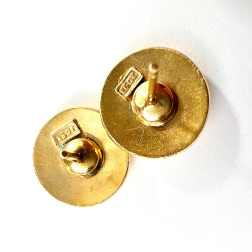 VICTORIAN 15CT GOLD CHERUB BUTTON EARRINGS - ADDITIONAL PHOTO 4