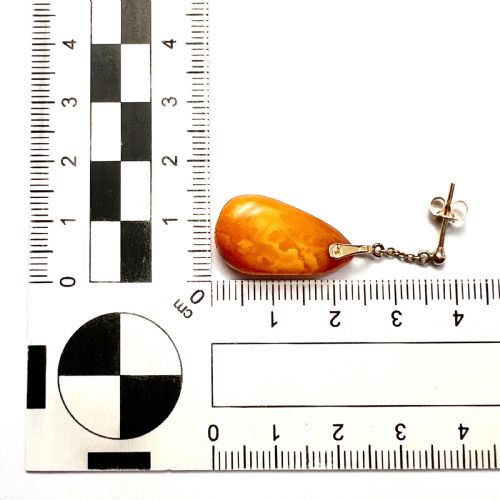 RESERVED EDWARDIAN AMBER TEARDROP EARRINGS IN 9CT GOLD - ADDITIONAL PHOTO 7